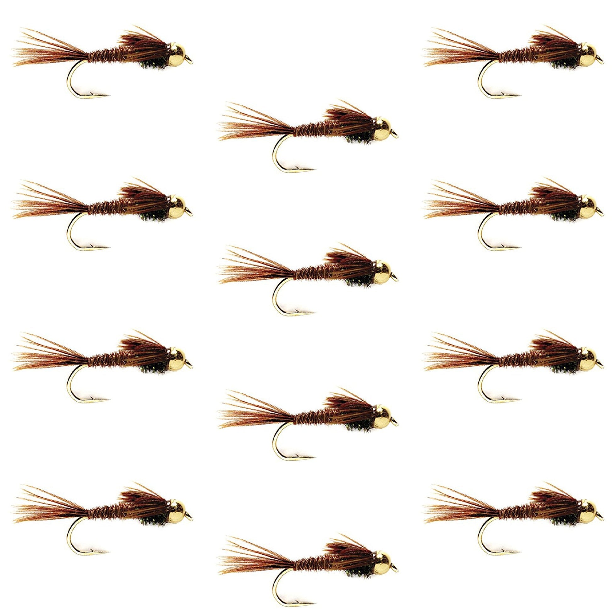 Premium Bead Head Pheasant Tail Nymphs - 12 Pack Size 14 - Korvel