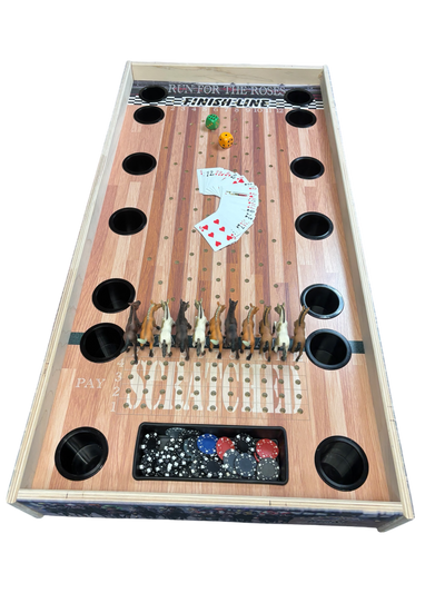 Deluxe Jumbo Horse Racing Game with Drink Holders & Chip Bin - Korvel