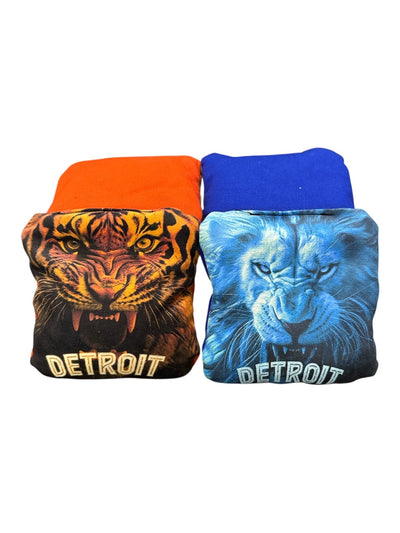 Detroit Football & Baseball Team Premium All-Weather CORNHOLE Bags - Korvel