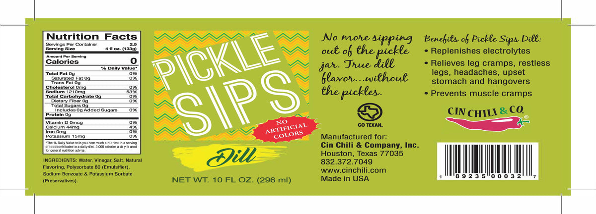 Jugo de pepinillos Pickle Sips™: auténtico sabor a eneldo en una botella de 283 ml
