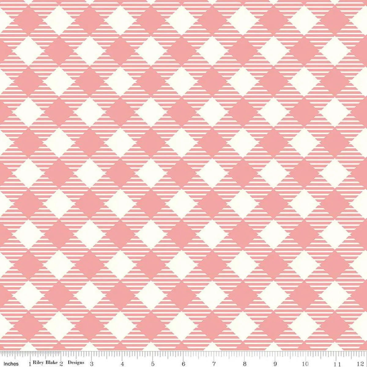 Pink Coral Lori Holt Bee Ginghams Cotton Wideback Fabric