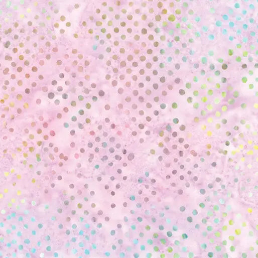 Tissu en coton à pois diamants lilas roses - 44"/45" par yard