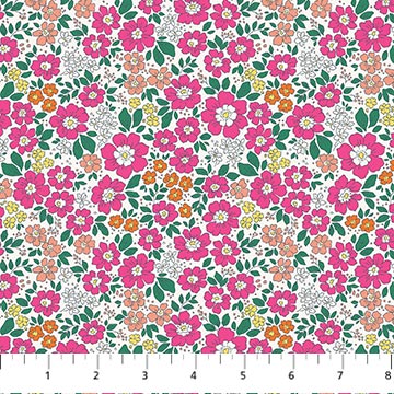 Pink Meadow Pocket Posies Cotton Fabric - 44"/45" Per Yard