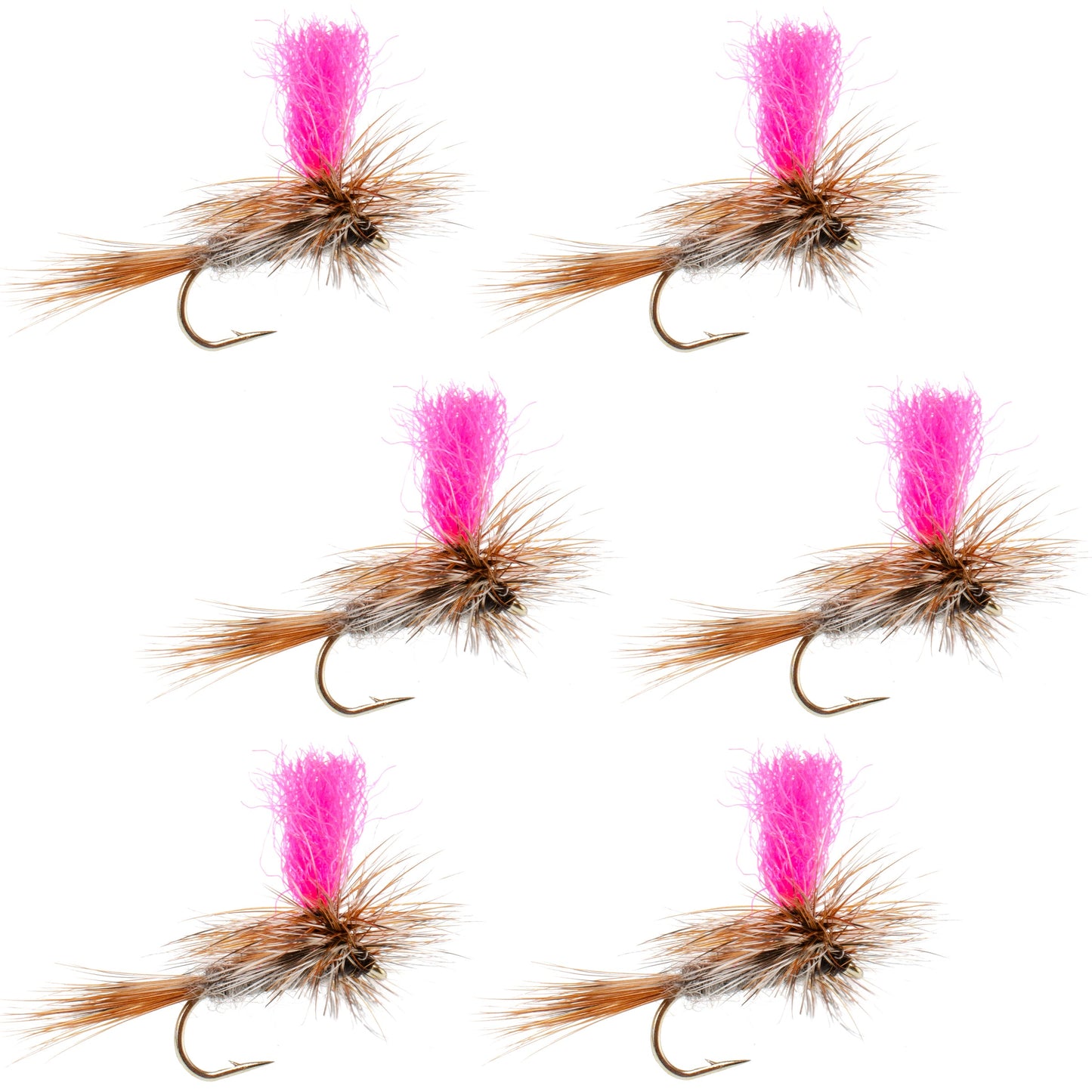 Adams Hi-Viz Parachute Classic Dry Fly - 6 Flies Hook Size 16 - Korvel