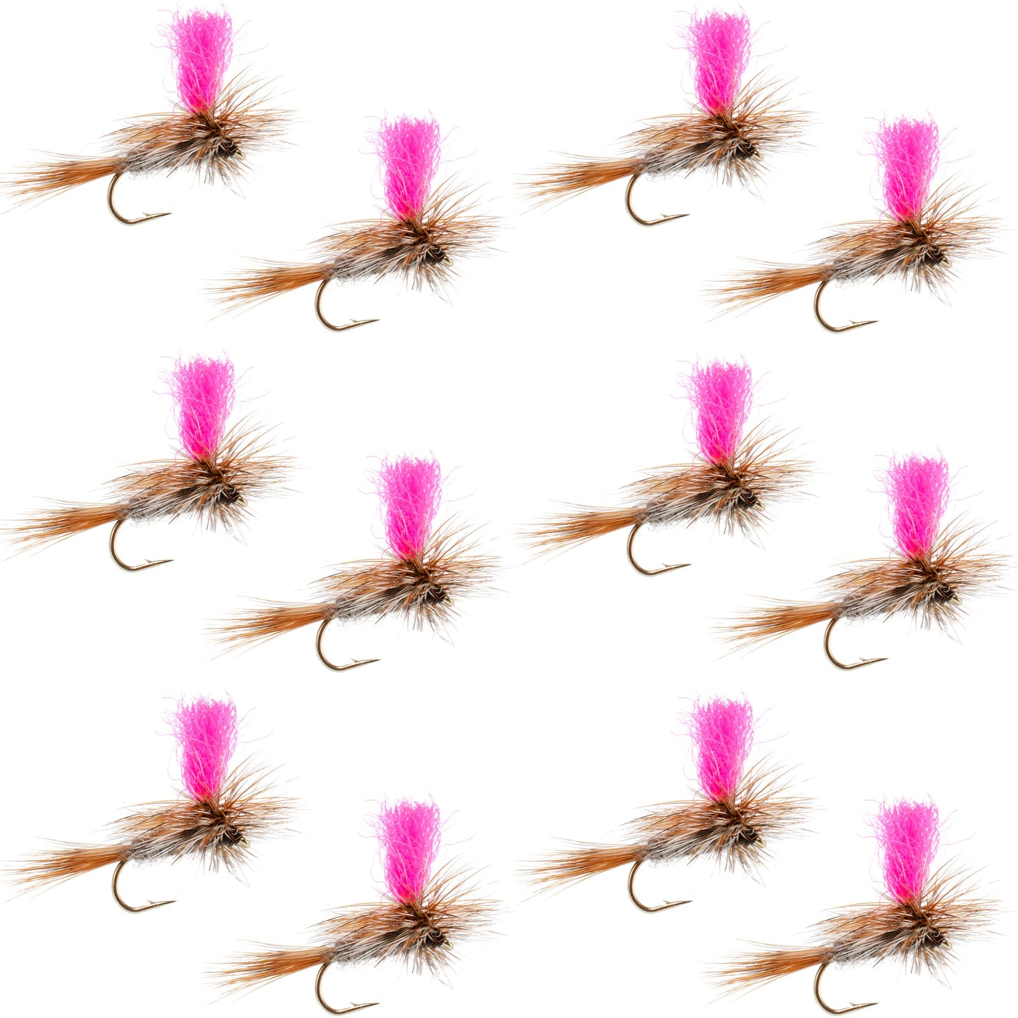 Adams Hi-Viz Parachute Classic Dry Flies - Size 16 (12 Pack) - Korvel