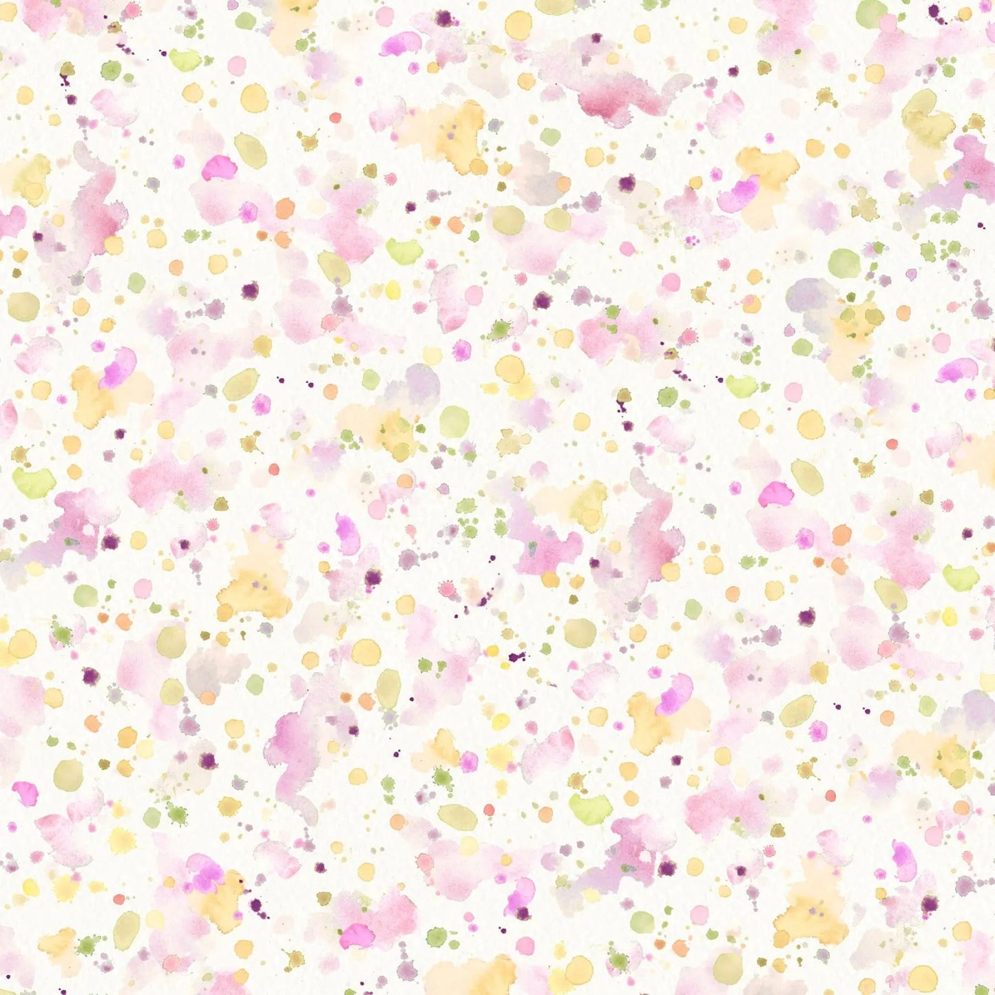 Tela de algodón de fondo ancho con salpicaduras de pintura rosa y amarilla