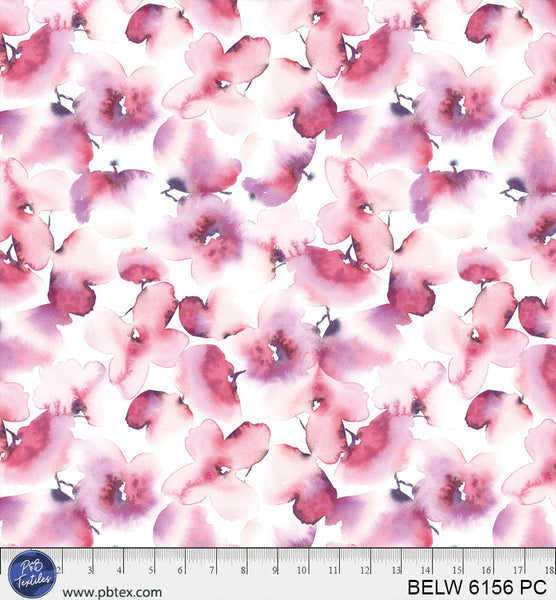 Pink & Purple Floral Butterfly Belle Cotton Wideback Fabric