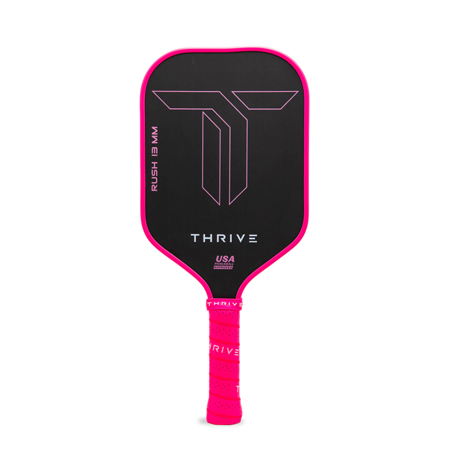 RUSH 13 Pink Singles Paddle - Power Meets Precision with Custom Accessories - Korvel