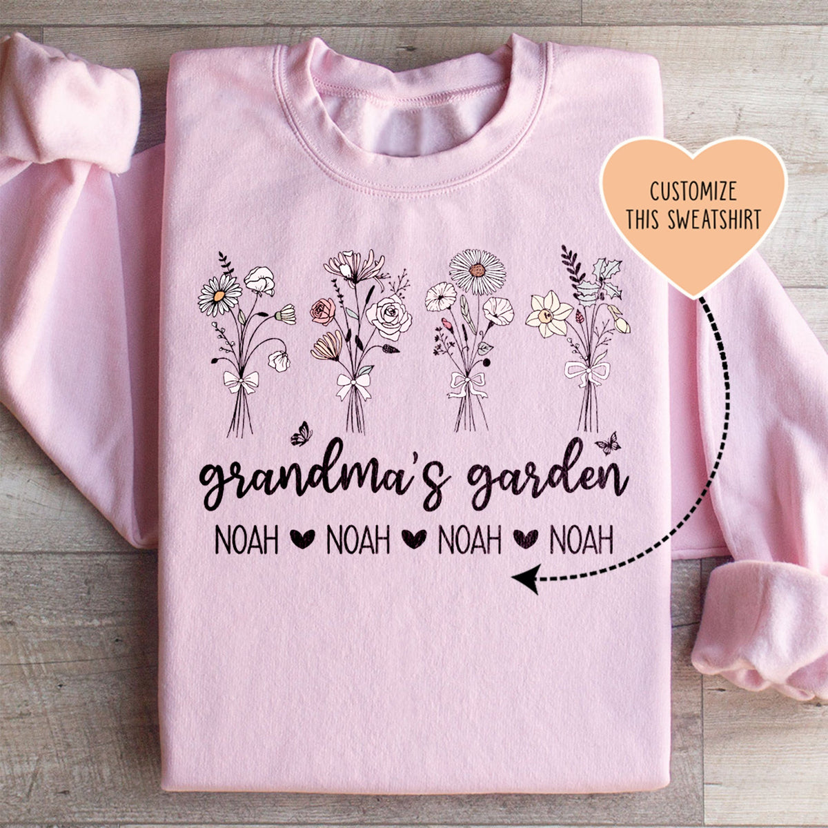 Sweatshirt personnalisé du jardin de grand-mère