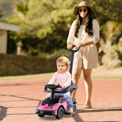 3-in-1 Licensed Lamborghini Ride-On Push Car - Pink