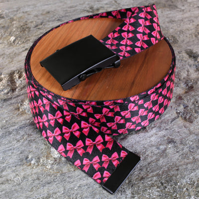 Pink Bows Belt - Versatile Sizes & Buckle Options