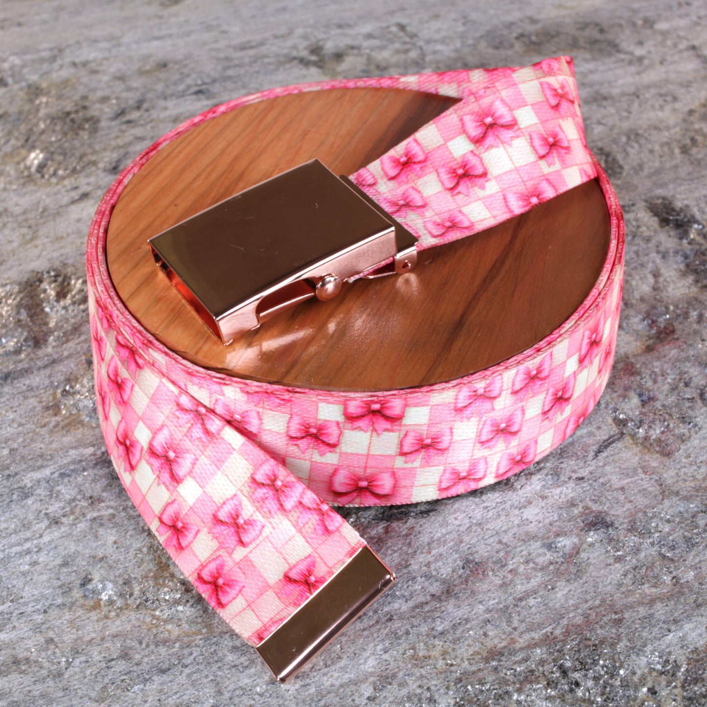Pink Bows Belt - Versatile Sizes & Buckle Options