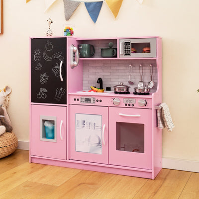 Toddler Pretend Play Kitchen in Pink for Ages 3-6