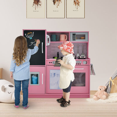 Toddler Pretend Play Kitchen in Pink for Ages 3-6