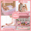 Table à langer pliable avec baignoire - Rose