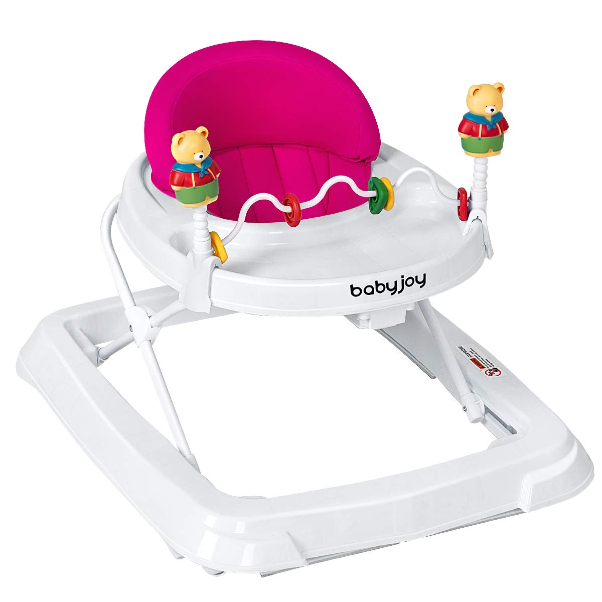 Adjustable Height Removable Folding Portable Baby Walker - Pink
