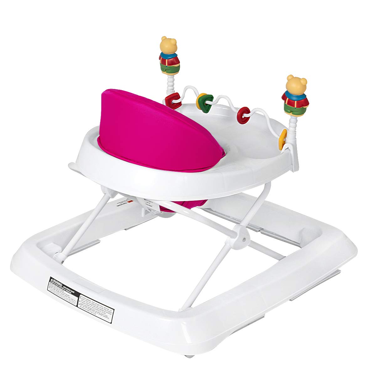 Adjustable Height Removable Folding Portable Baby Walker - Pink