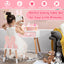 Kids Pink Vanity Table and Chair Set with Rabbit Mirror