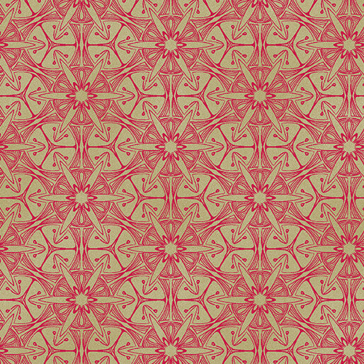 Pismo Cadmium Red/Chino Ground Works Cotton Fabric - 44"/45" Per Yard