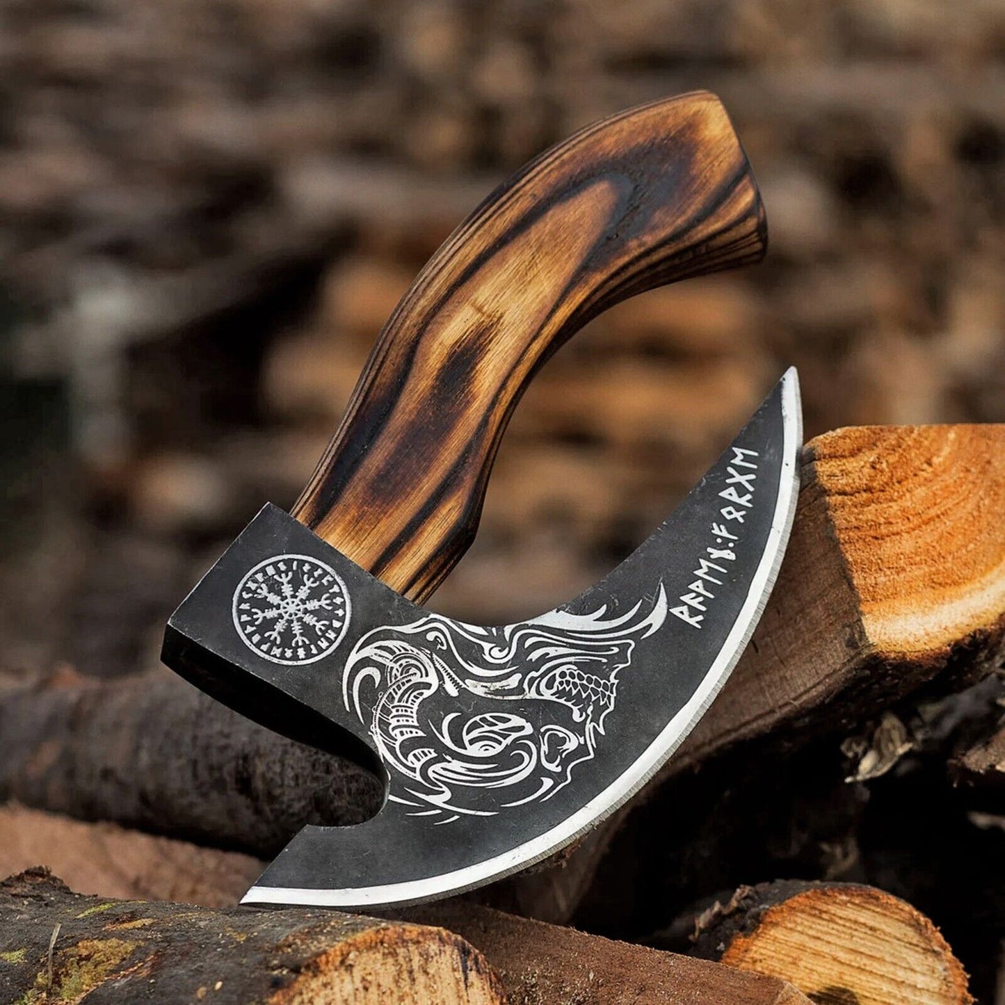 Artisan Pizza Axe with 8-Inch J2 Steel Blade and Custom Engraved Handle - Korvel