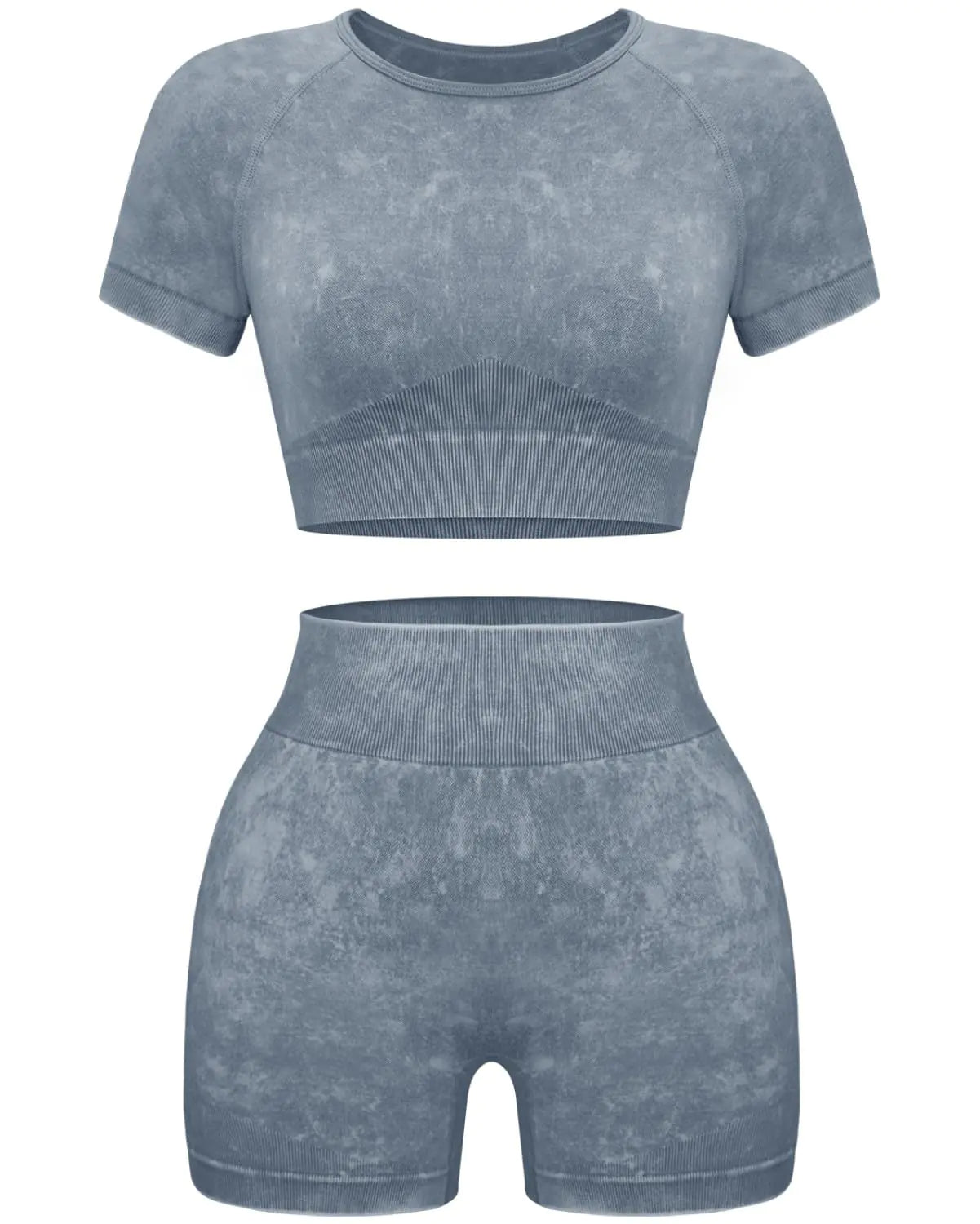 OLCHEE Women's Seamless Acid Wash Yoga Set - Coffee, Small