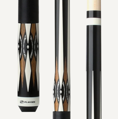 Midnight Black Cue Stick with Impressive Bone, Bacote & White Recon Design - Korvel
