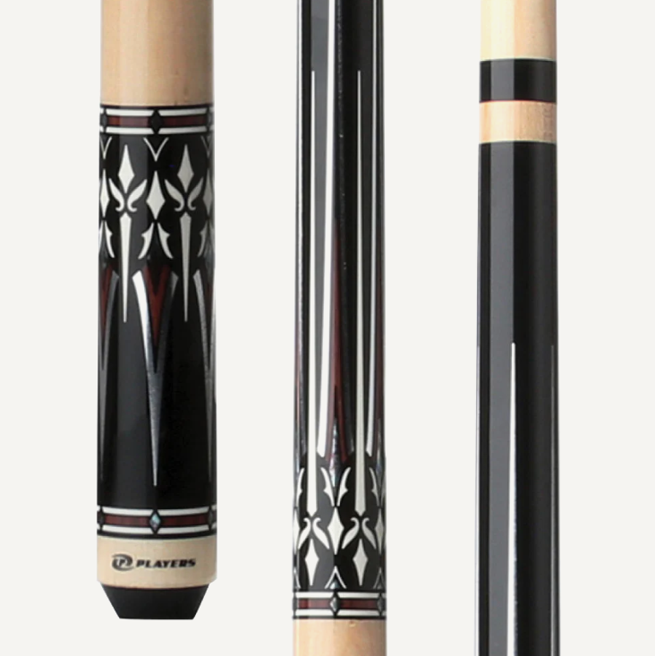 Midnight Black Cue Stick with Cocobolo and Elegant Mother of Pearl Accents - Korvel