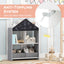 Bibliothèque pour enfants Playhouse avec tableau noir et tableau blanc - Gris