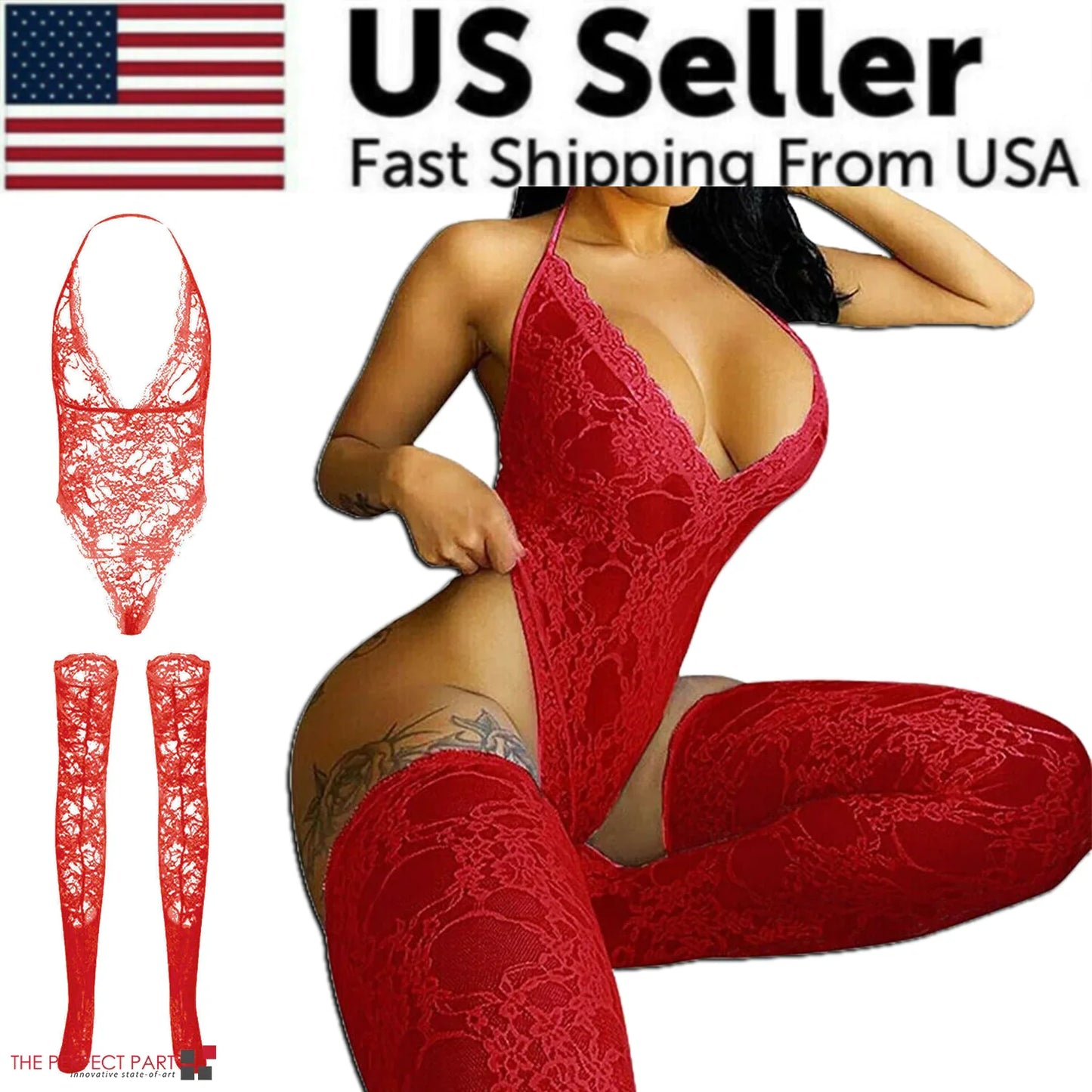 Body de Encaje Elegante para Mujeres - Ropa de Noche Talla Grande