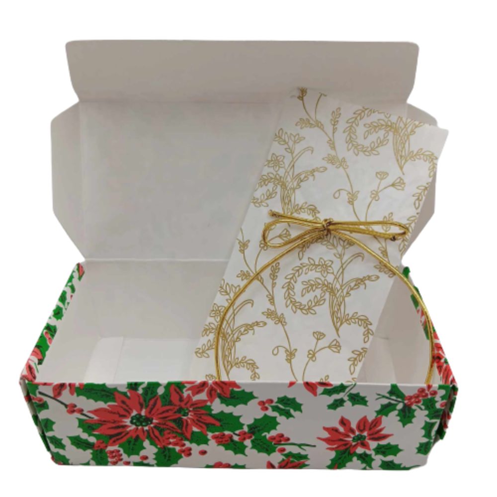 Kit de Caja de Caramelos de Poinsettia - 12 Cajas con Cintas