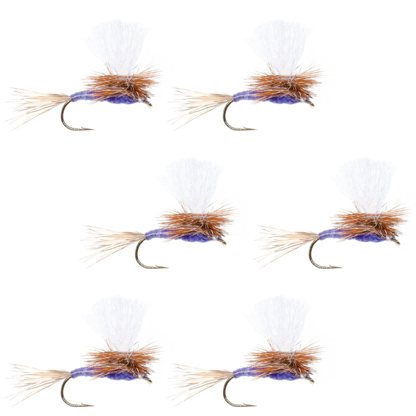 Vibrant Purple Haze Parachute Dry Flies - Size 16 (Pack of 6) - Korvel