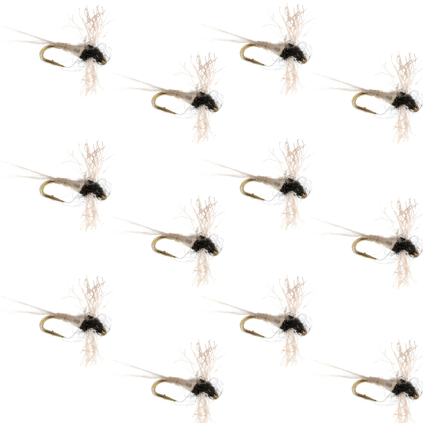 Z-Lon Wing Trico Spinner Flies - Tamaño 24 (Paquete de 12)