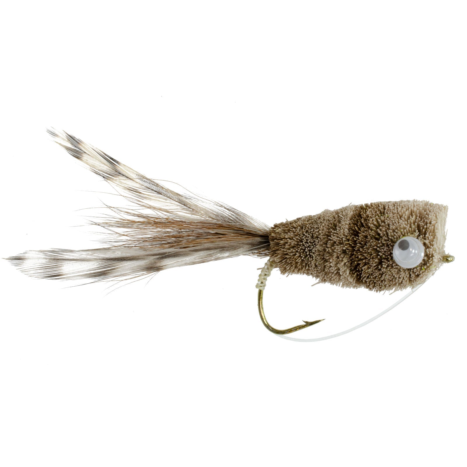 Premium Deer Hair & Grizzly Bass Popper Flies - Size 8 (Pack of 6) - Korvel