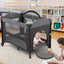 Cuna Plegable para Bebés con Alturas Ajustables y Colchón - Gris