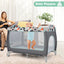 Parc pour bébé portable 3-en-1 avec porte zippée - Bleu