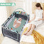 Parc pour bébé portable 3-en-1 avec porte zippée - Bleu