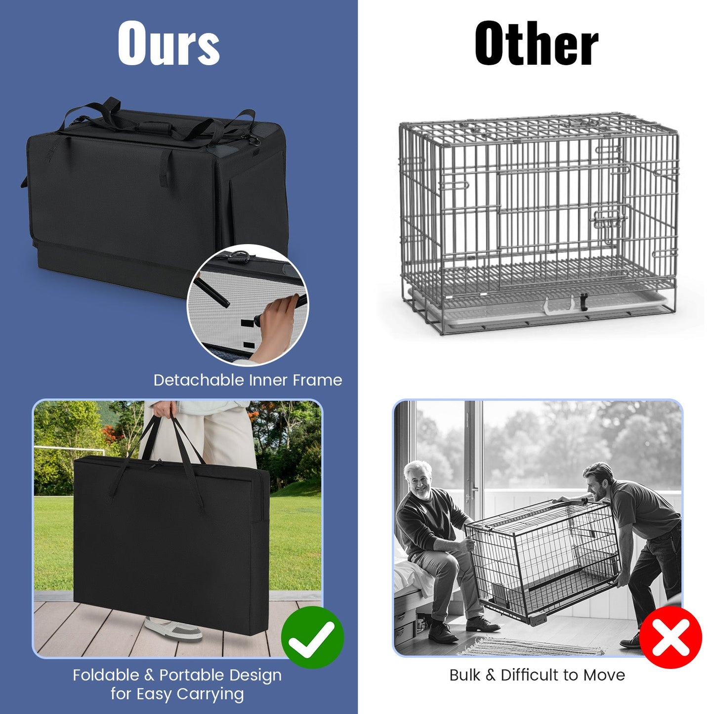 Sac de transport pour animaux portable et pliable avec coussin confortable