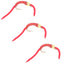 3 Pack San Juan Power Worms - Gold Bead Head Red V-Rib, Size 12 - Korvel