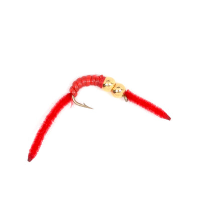 San Juan Double Bead Power Worm - Premium Nymph Flies (12 Pack) - Korvel
