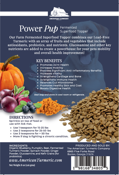 Power Pup Fermented Superfood Turmeric Powder for Pets - Korvel