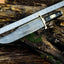 13-Inch Premium Damascus Steel Bowie Knife with Buffalo Horn Handle & Leather Sheath – Ideal for Collectors and Outdoor Enthusiasts - Korvel
