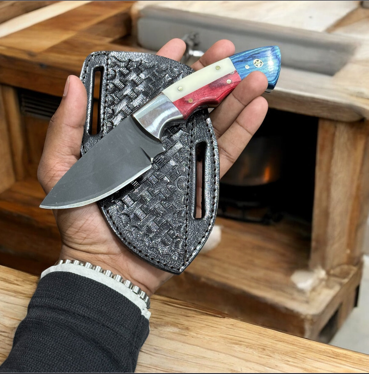 Texas Pride Premium J2 Steel Hunting Knife with Leather Sheath – 6.25" - Korvel