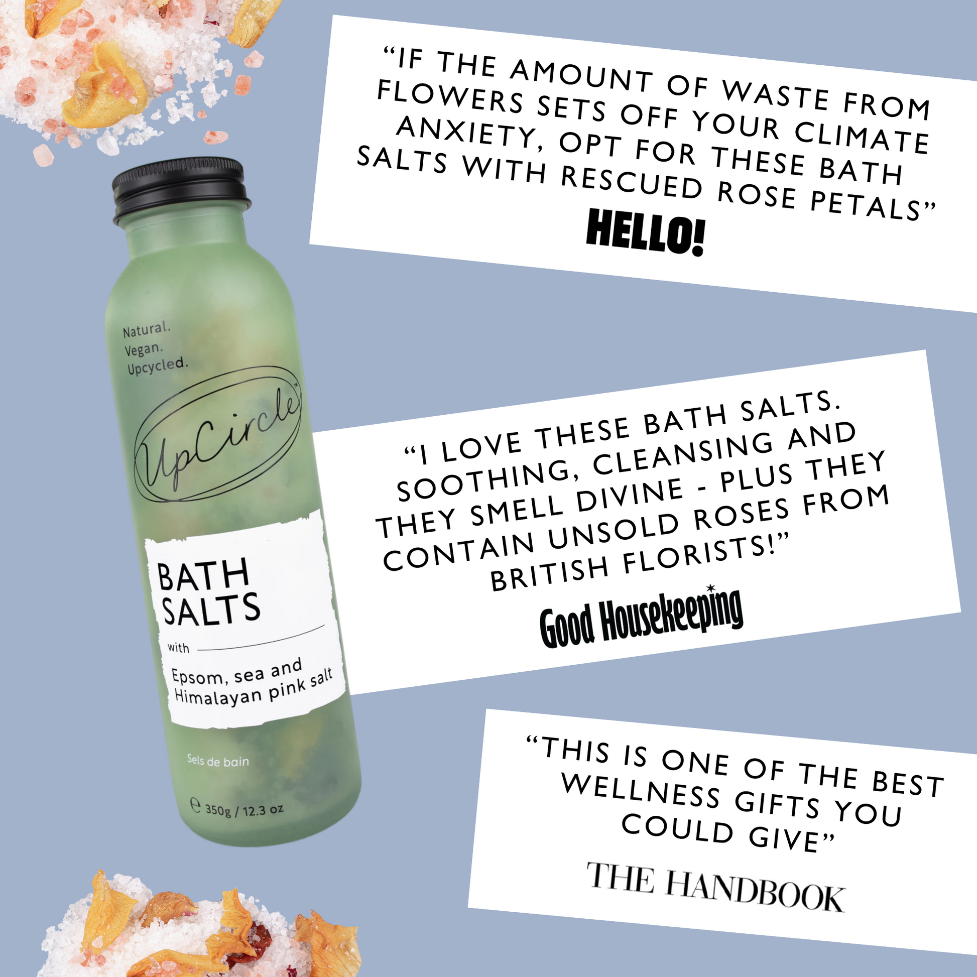 Bath Salts with Epsom, Sea and Himalayan Pink Salt - Korvel