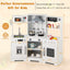 Wooden Pretend Play Kitchen Set with Real Sounds and Lights