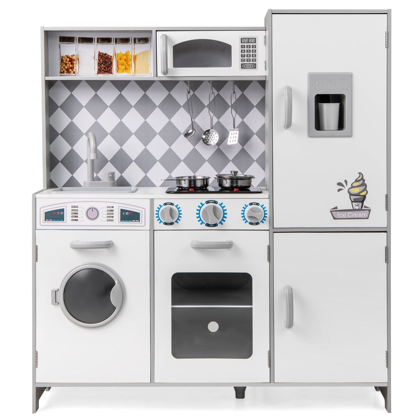 Pretend Play Kitchen for Kids Aged 3+ with Real Sounds and Lights