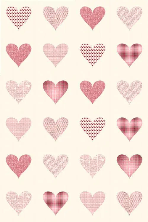 Panel Digital de Corazones Rojos Sin Blanquear Printworks Flirt