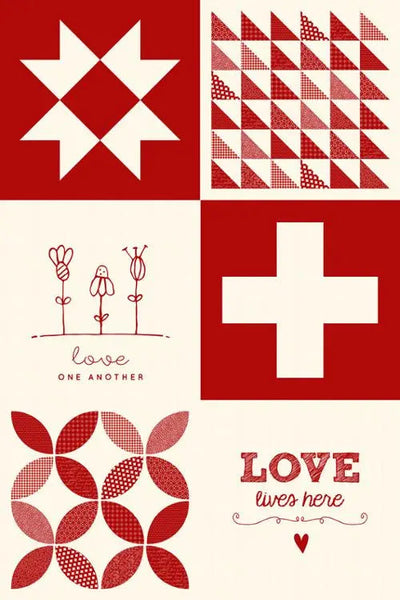 Panneau en coton non blanchi avec citations rouges Printworks Flirt