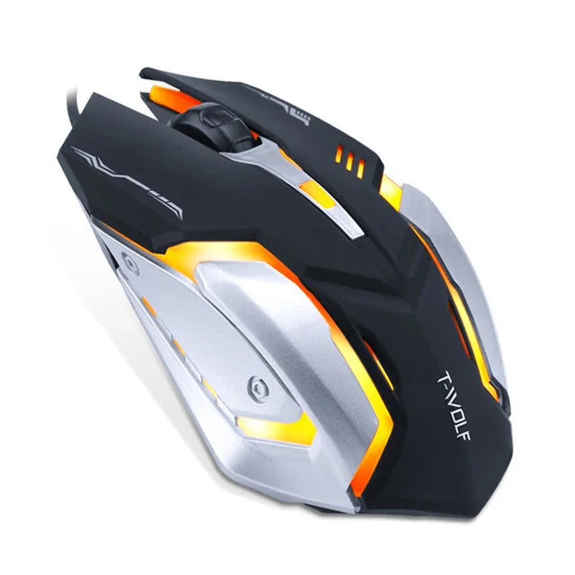 Pro Gamer 8D Wired Gaming Mouse - Adjustable DPI & Silent Operation