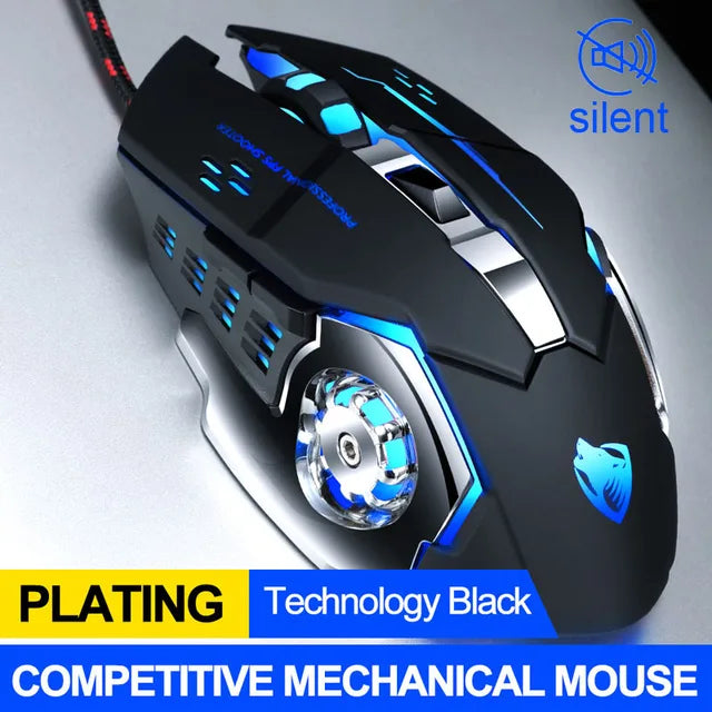 Pro Gamer 8D Wired Gaming Mouse - Adjustable DPI & Silent Operation
