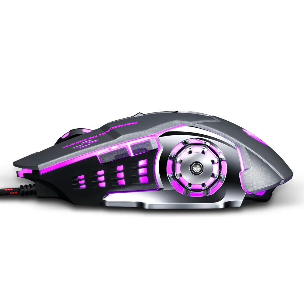 Pro Gamer 8D Wired Gaming Mouse - Adjustable DPI & Silent Operation